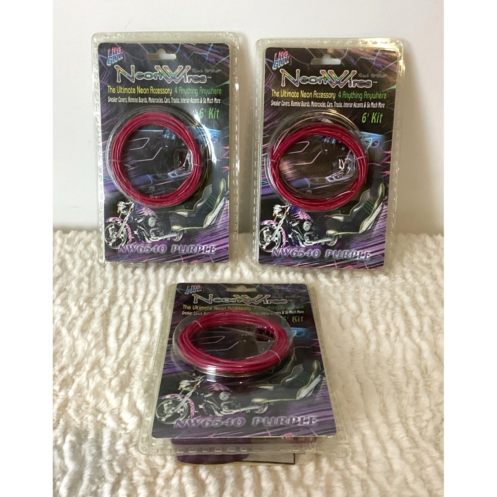 6' 12V Car Interior LED Neon Lights Decor Atmosphere Wire String Lamp Purple (3)